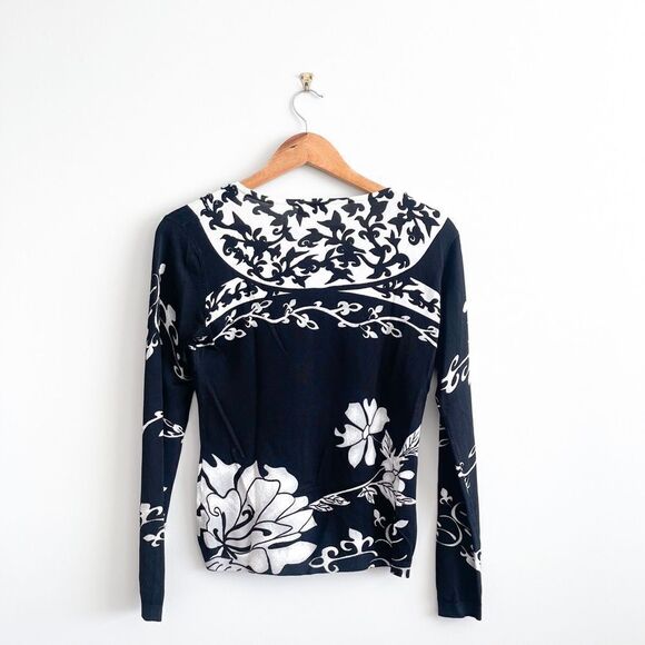 Moeina Collection Sweater Black White Beading Women's S - Picture 2 of 10